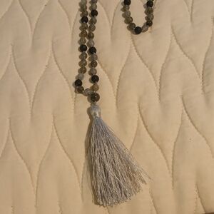 Elegant Beaded Necklace with Tassel